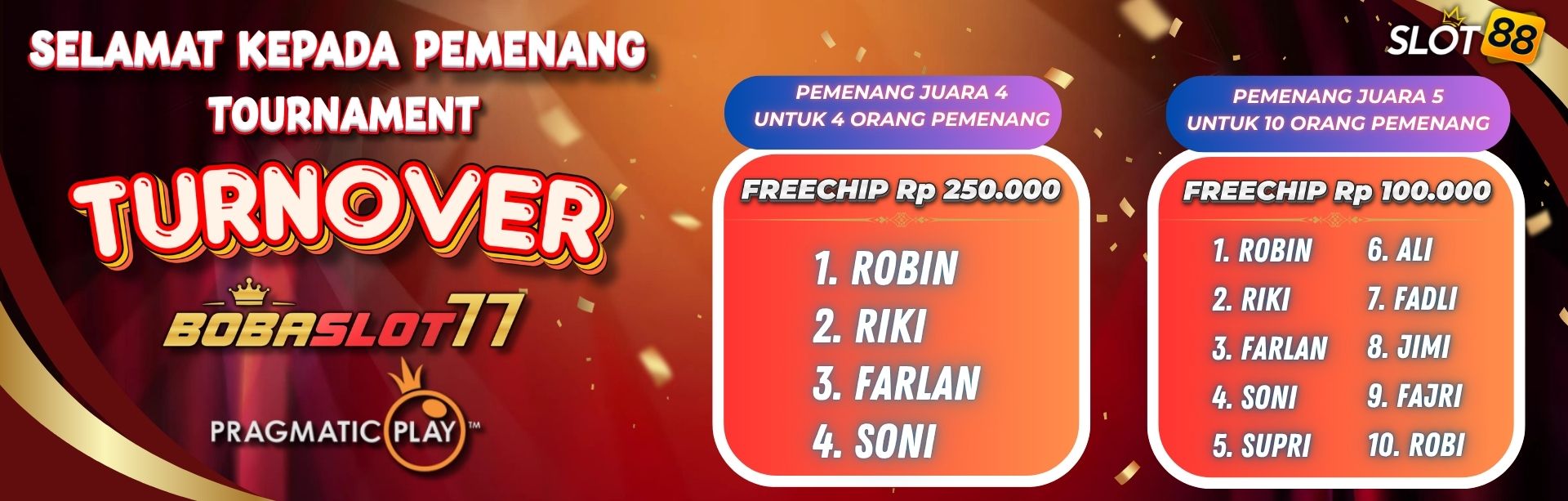 pemenang event turnover
